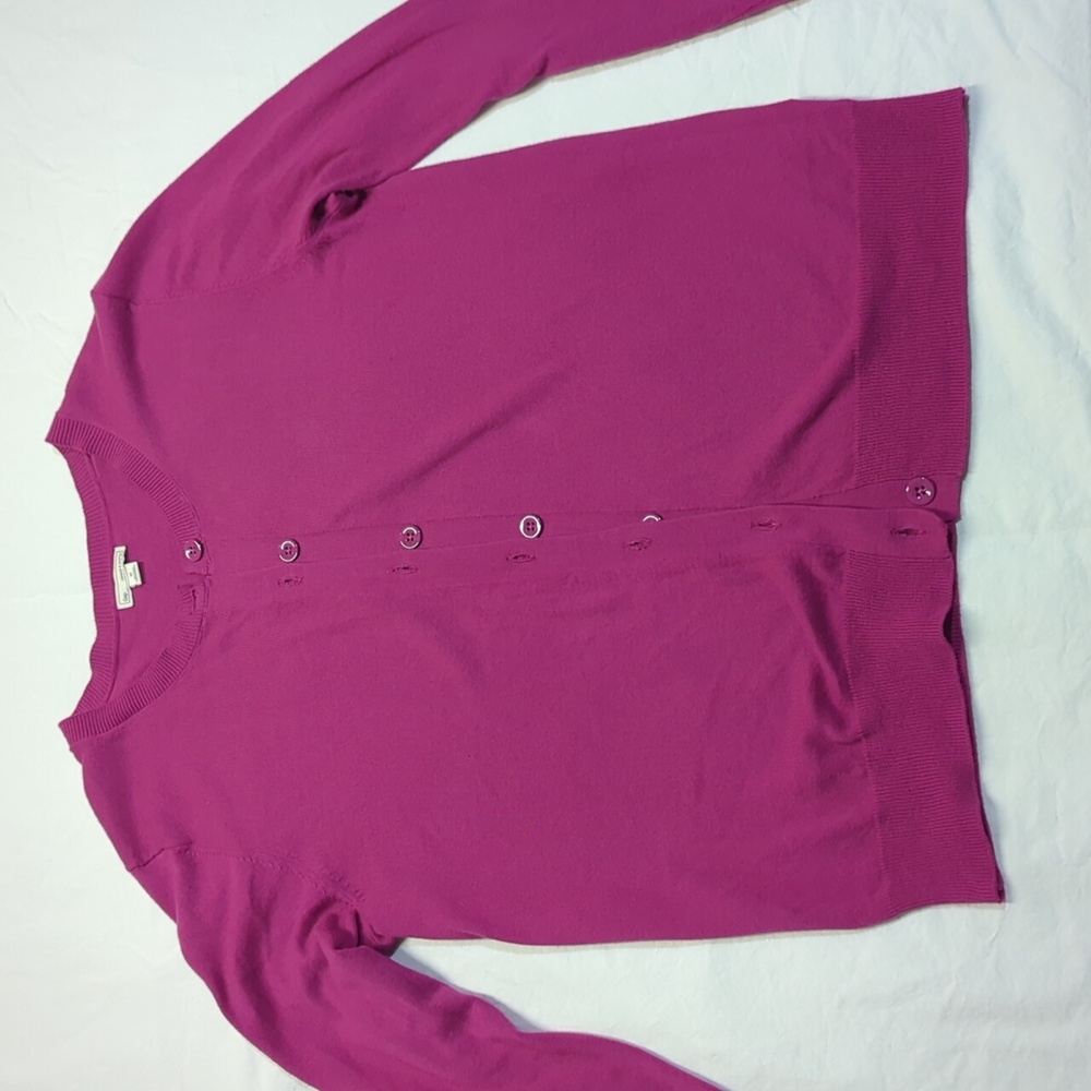 GAP Fuchsia Button-Up Cardigan